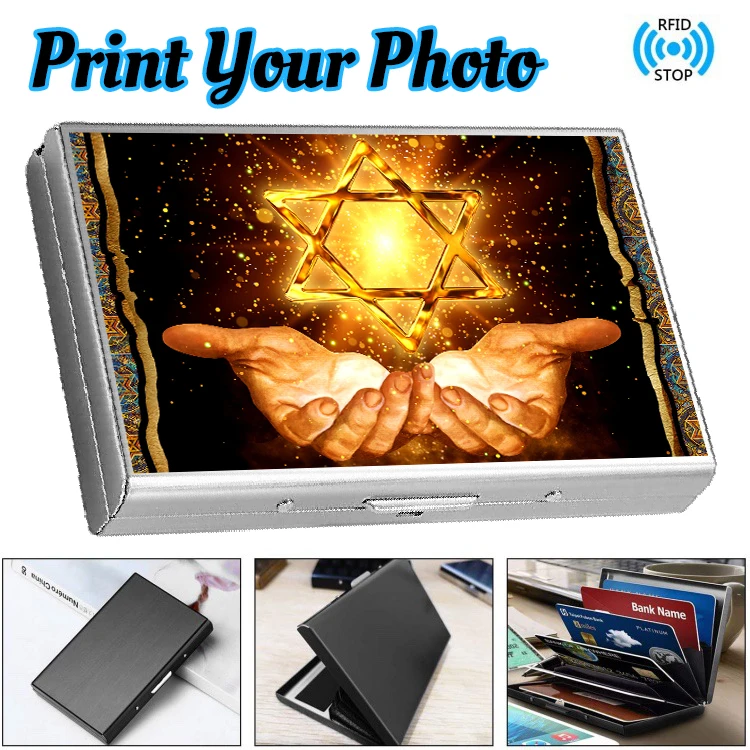 Black Stainless Steel Card Holder Credit Card Case Metal Case Customized United States Dropshipping Supplier Customized