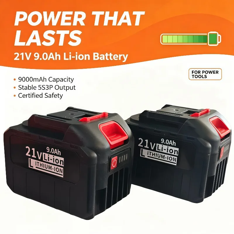 High‑current High Discharge 5S3P 21V 9000mAh 18650 Rechargeable Lithium Battery Spare Pack For Electric Screwdriver