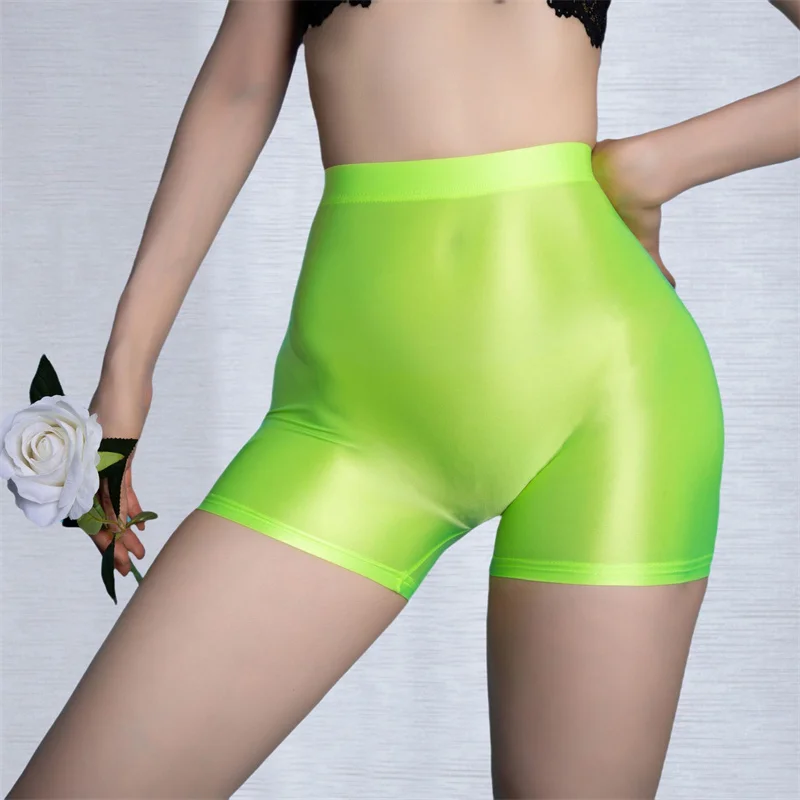 Hochglänzende High-Waist-Yoga-Shorts mit Pfirsich-Po-Effekt, elastische Jogger-Leggings, Hot Pants für Yoga und Fitness, Push-up-Leggings mit Po-Lifting-Effekt, Radlerhose – Detail 6
