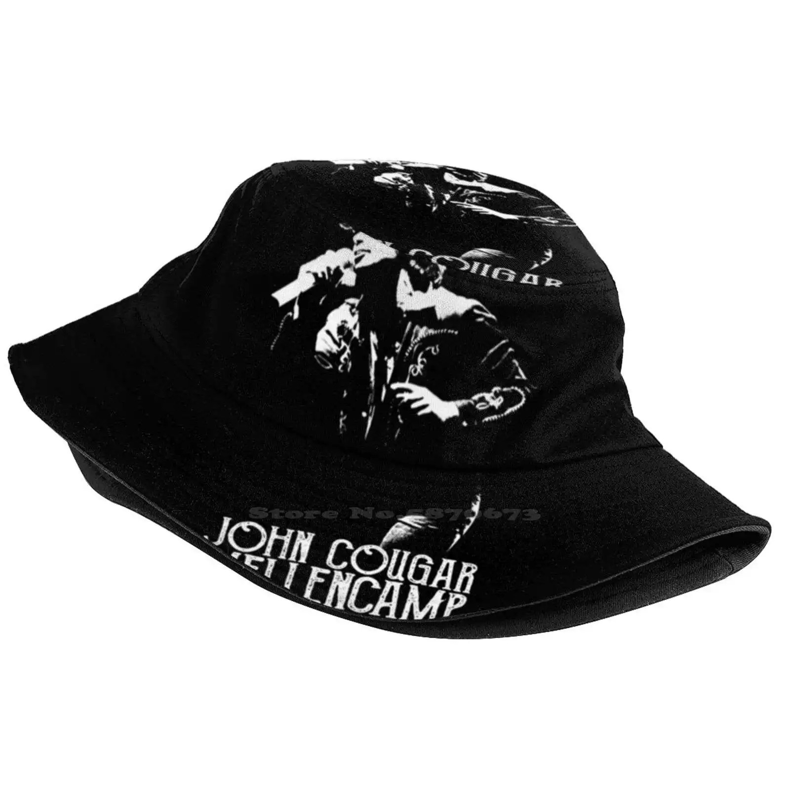 John Cougar - The White Stencil Unisex Fisherman Hats Bucket Hats John Cougar Mellencamp Jack And Diane Hurts So Good 80s 90s