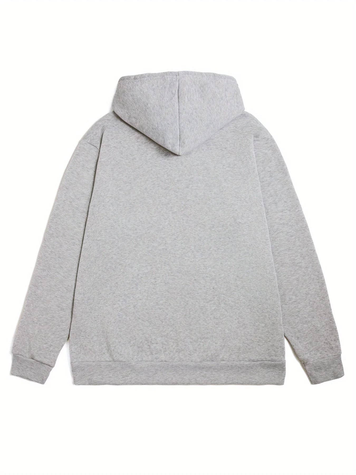 Herren Herbst/Winter Hoodie Einfacher Schriftzug-Druck Lässiger Sport-Sweatshirt Lockerer Fleece-Gefütterter Langarm-Kapuzenpullover – Detail 4
