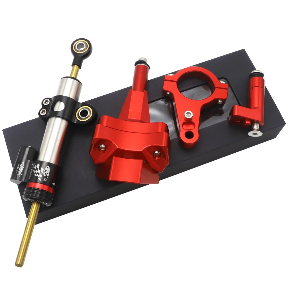 

Motorcycle Adjustable Steering Damper Stabilizer CNC Aluminum Bracket Mounting Kit For Kawasaki Ninja 400 Ninja400 2018-2022