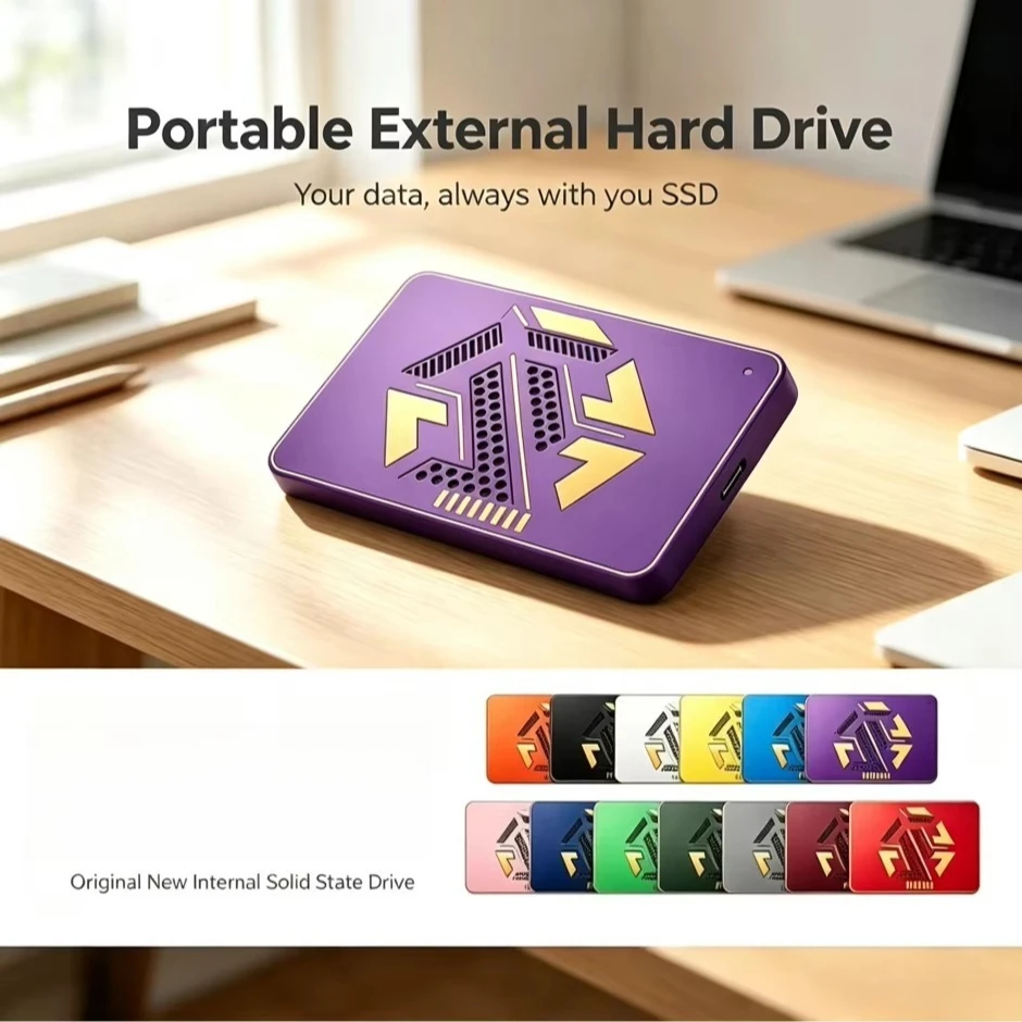 Original A3-3 Purple/Blue/Gray Portable External Hard Drive Large Capacity Storage Disk for Laptop Desktop Notebook Smartphone