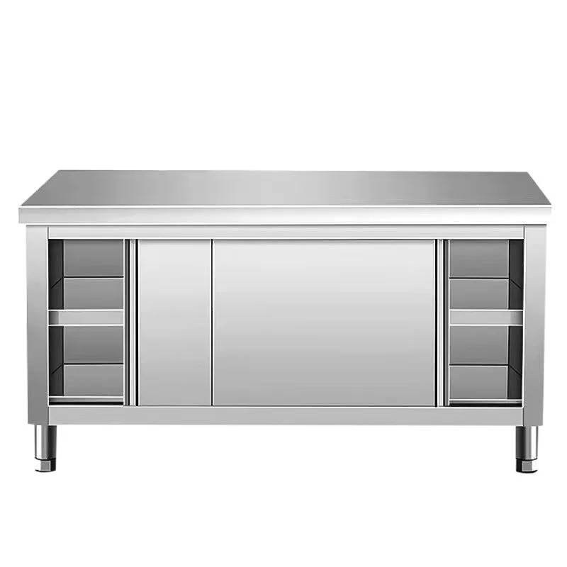 Stainless steel workbench Kitchen operation countertop Household vegetable cutting table Commercial kitchen cabinet factory with