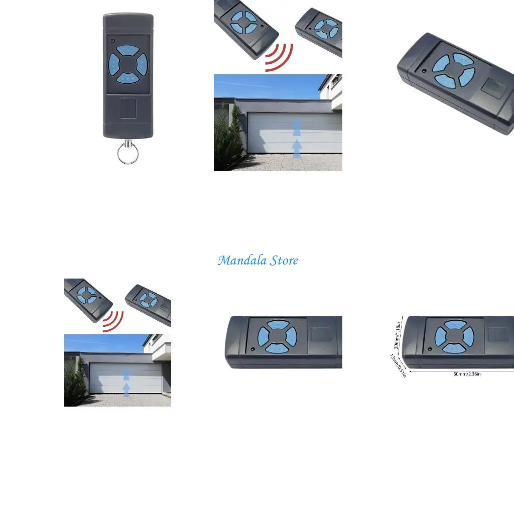 

U2JC Lightweight Garage Door Opener 4 Button Garage Door Remote for hsm2 868 hsm4