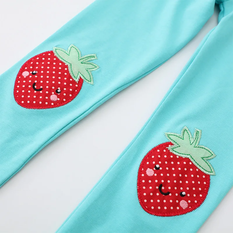 Jumping Meters 2-7T Strawberry Girls Fairy Tale Children\'s Leggings Pants Hot Selling Kids Skinny Trousers Full Pencil Pants