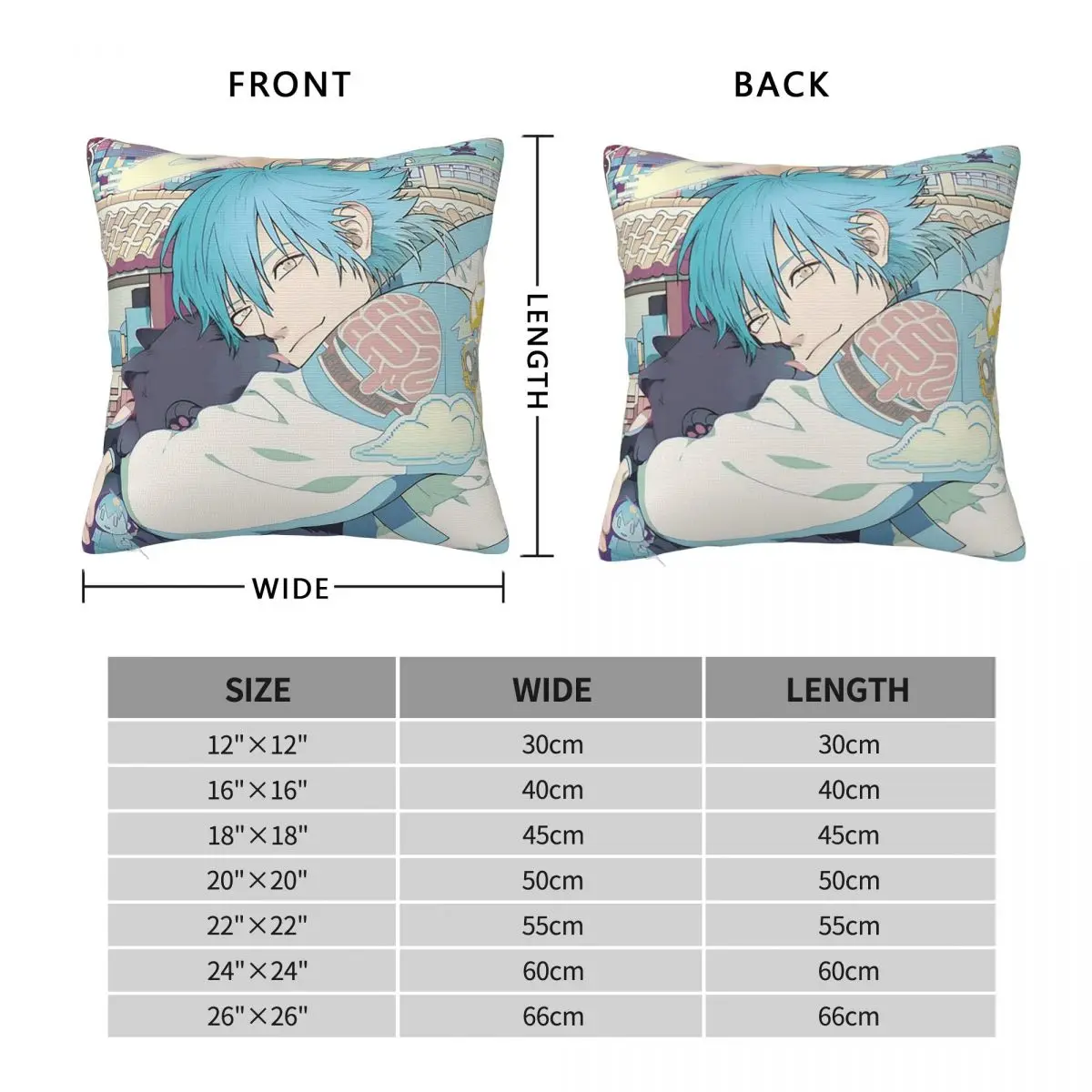 Dramatical Murder Anime Square Pillowcase Cushion Cover Pillow Case Throw Pillow Cover for Home Bedroom Car