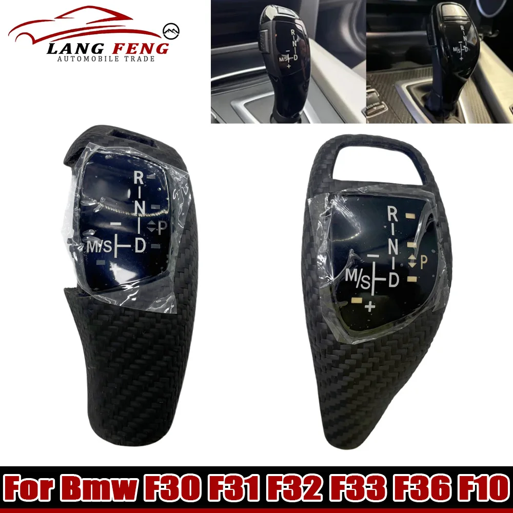 

Just For LHD For Bmw F30 F31 F32 F33 F36 F10 3 5 7 Series Real Carbon Fiber Gear Shift Lever Knob Interior Replacement Cover