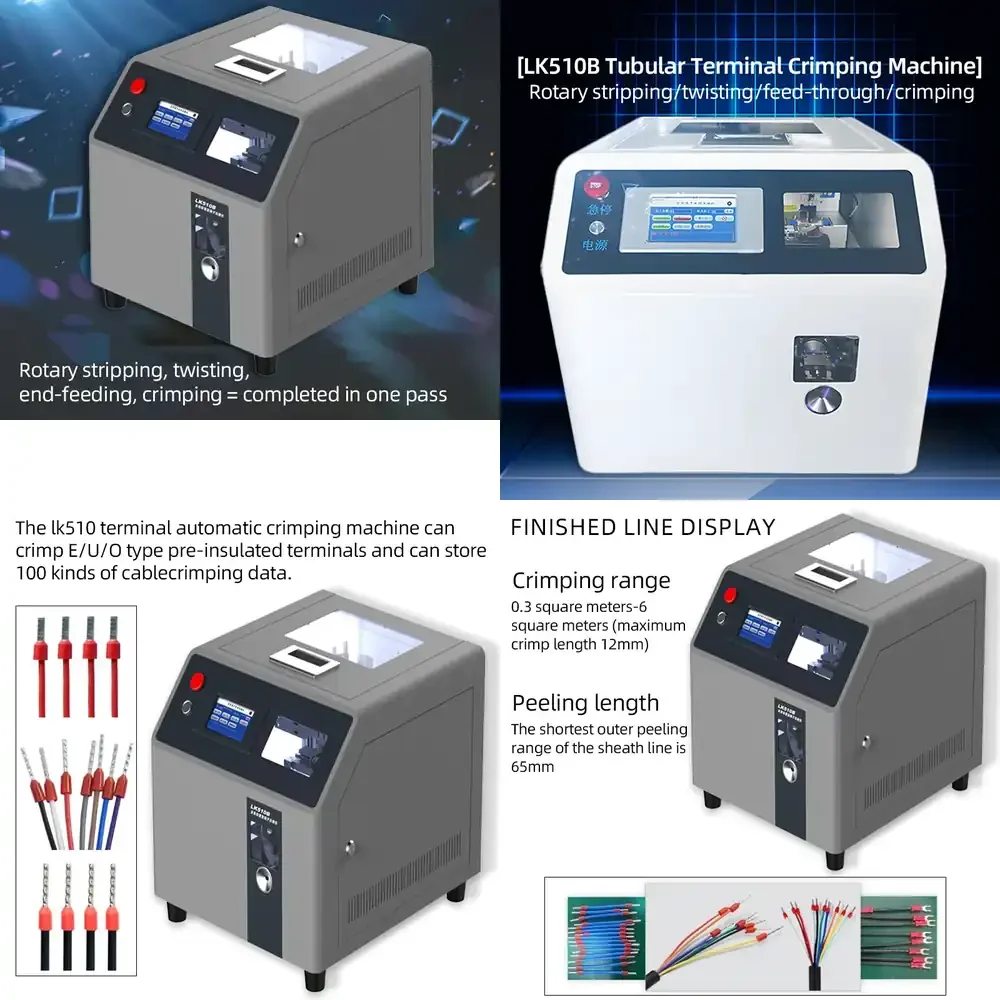 Tubular Terminal Crimping Machine Cable wire stripping Terminal machine 4 in 1 Function Stripping twist