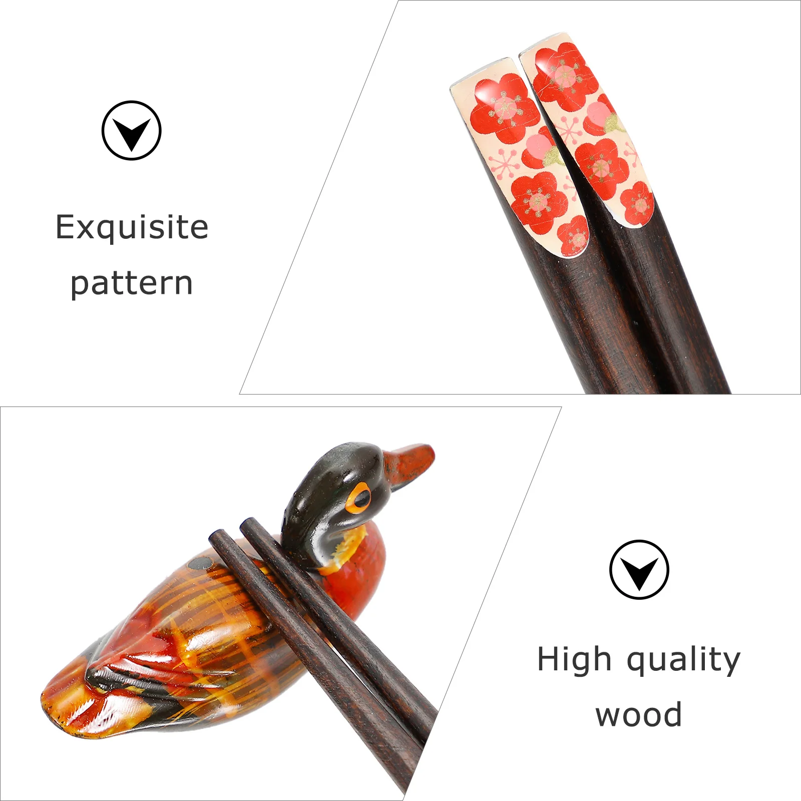 

1 Set Wooden Chopsticks Chopstick Holder Combination Smooth Reusable Portable Tableware For Home Travel Camping Picnic Gift Box