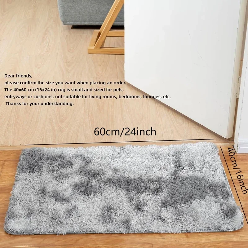 Tie-Dye Soft Plush Rug, Non-Slip Washable Floor Mat, Fluffy Carpet for Living Room Kids Room Decor
