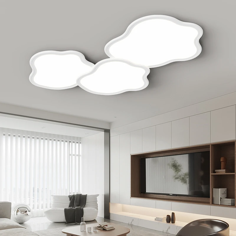 

Modern Cloud-Shaped Ceiling Lamp Black White Chandelier LED Living Room Lighting Large Area Illumination Pendant Light Fixture
