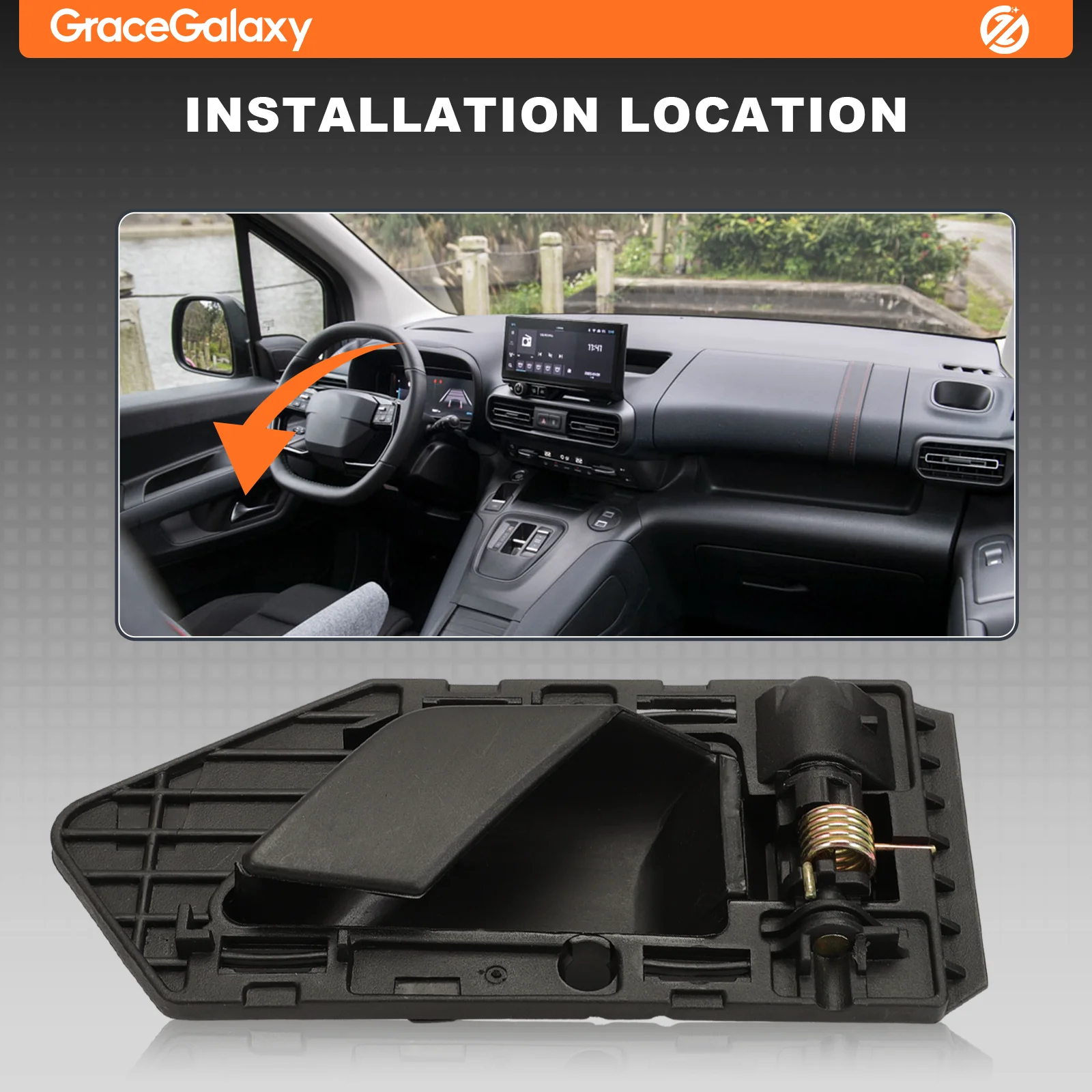 Black Front Left Side Inside Interior Door Handle Repair Opener for Citroen Berlingo 1996-2008 914394 9143.94