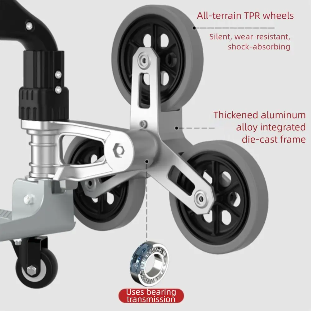 Chariot pliant léger pliable en alliage d'aluminium, chariot à outils de traction, chariot à bagages Portable robuste pour tout Terrain