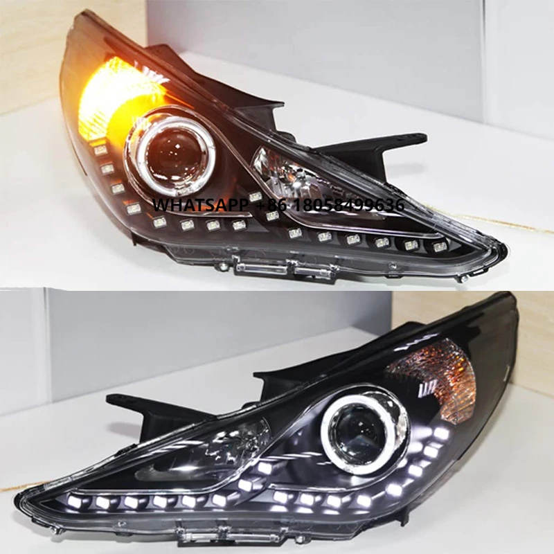 

LED Angel Eyes Headlight 2009 to 2011 Year for yundai Sonata Front Lamp