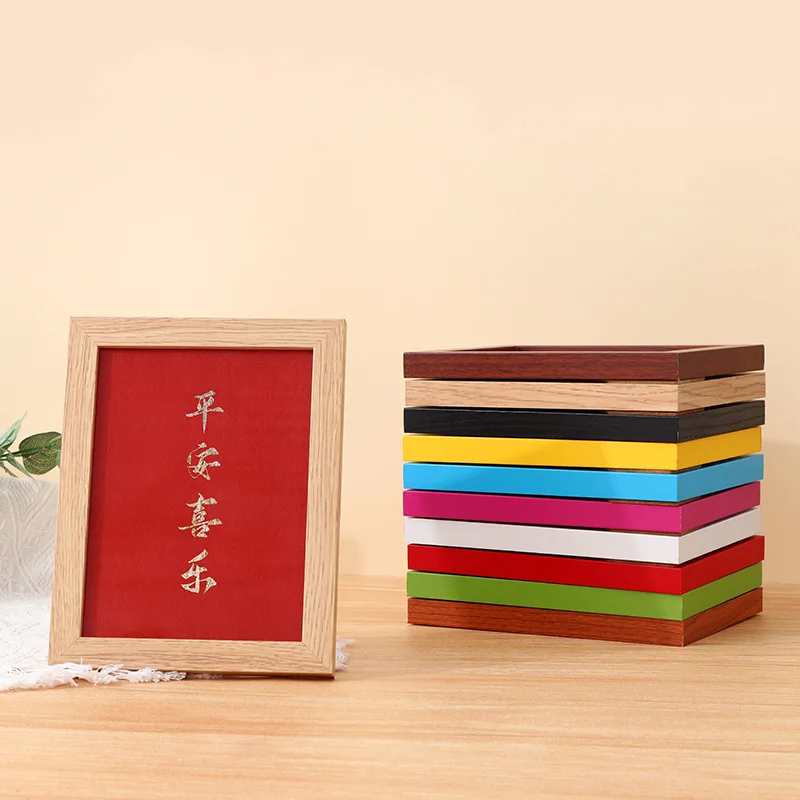 Personalized Custom Simple Wooden Photo Frame Table 7-Inch Puzzle Photo Album Frame Children'S Picture Frame Wall Hanging Gift