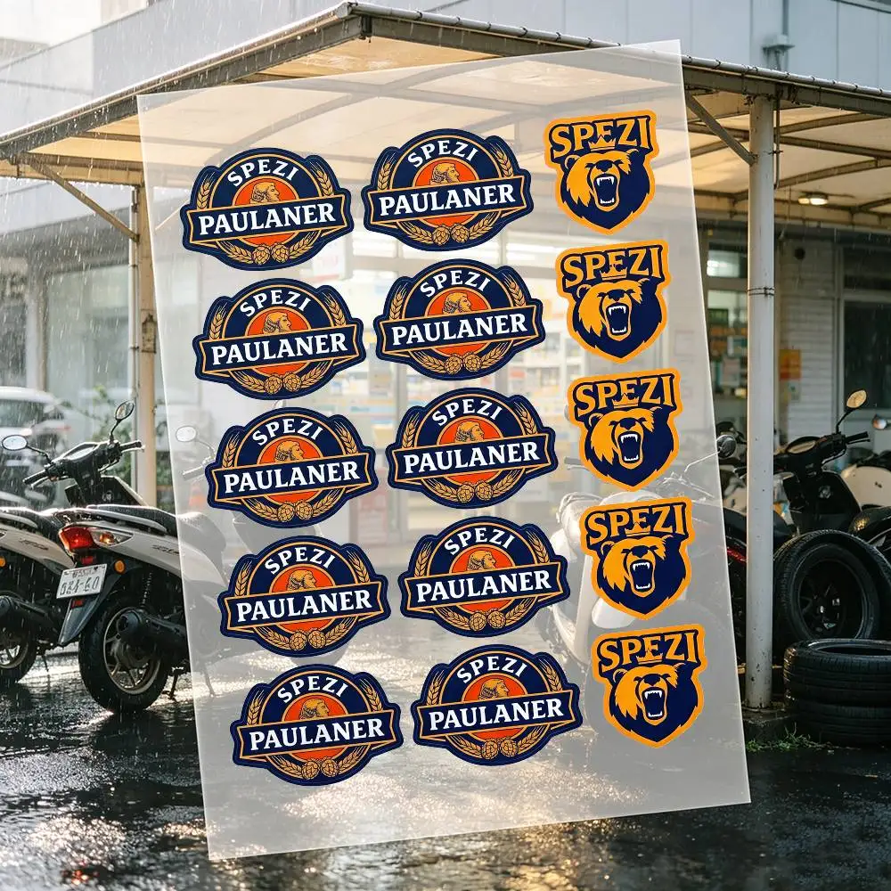 

Beer Paulaner Spezi Munich Motorcycle Stickers Are Reflective Durable Easy To Peel And Highly Decorative