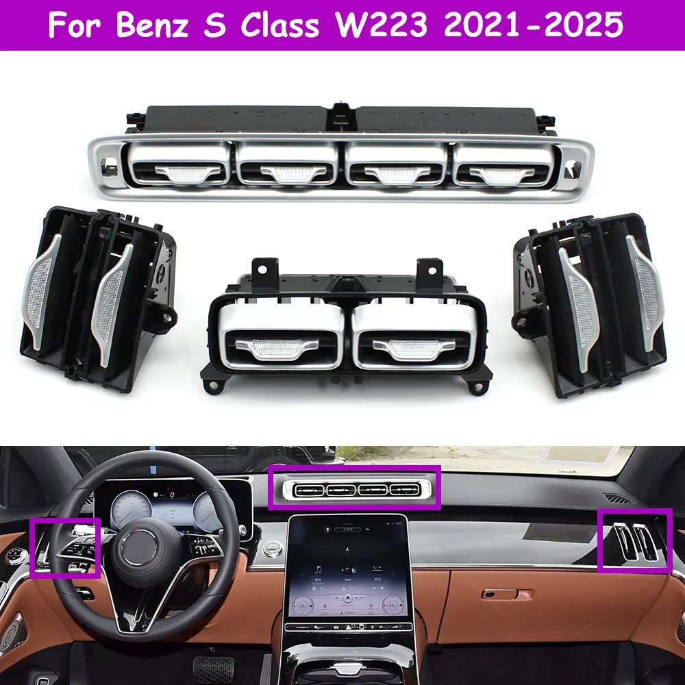 

W223 Car Front Rear Left Right Middle AC Vent Grille Air Vent Assembly For Benz S Class 2238305603 2238305903 2238305900