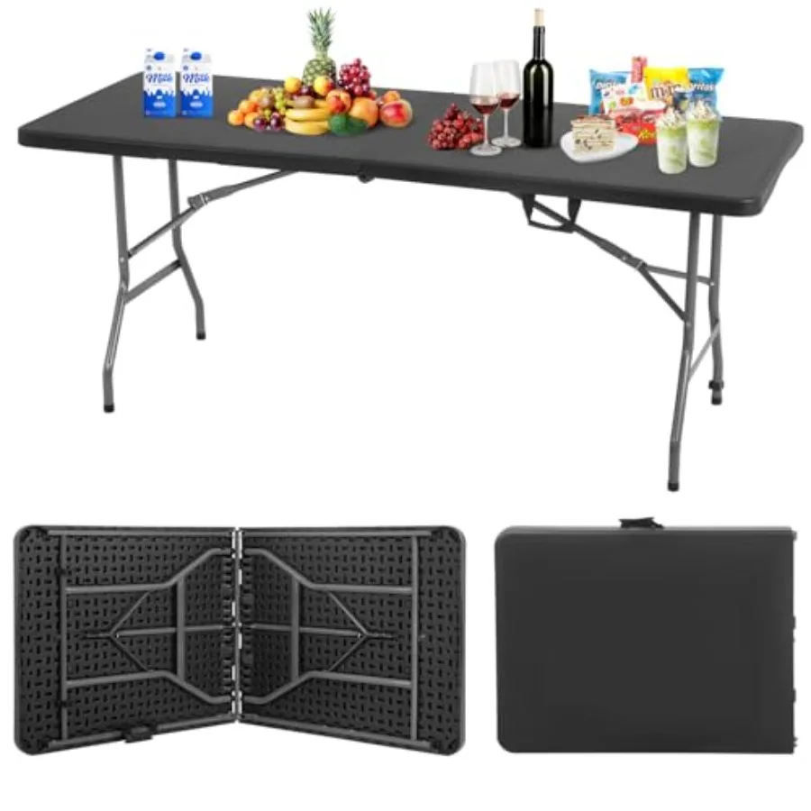 

Outdoor Folding Camping Table Plastic Table Portable Square Height Dining Table Perfect for Picnics Parties Party and Camping