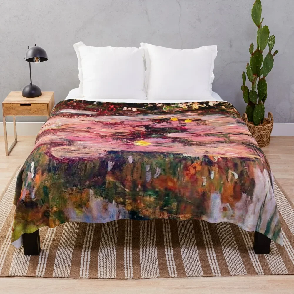 

Claude Monet Nymphas Green-blush Water Lily Landscape Throw Blanket Thermals For Travel Beautifuls Winter beds Blankets