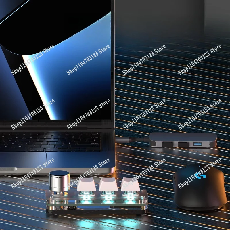 

Популярная механическая клавиатура с 3 клавишами и 1 ручкой, RGB-подсветкой, возможностью горячей замены, для игр и набора текста.