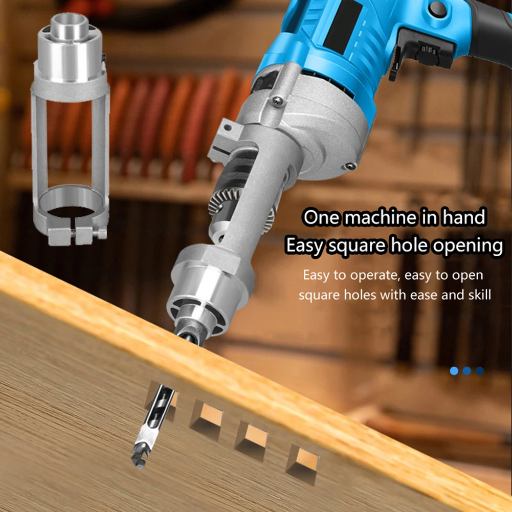 

1PCS Square Hole Drill Bit Adapter, Square Hole Drill Bit Adapter Fixed Bracket For Woodworking, The Adapter Delivers Smooth