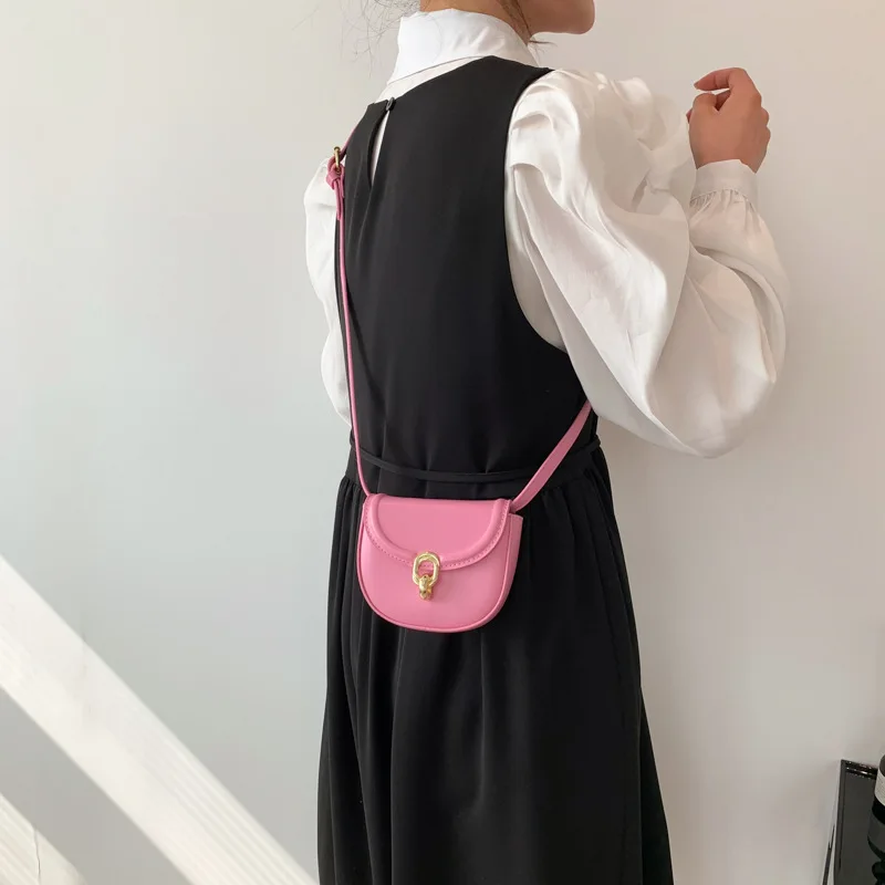 Petit sac à main en PU pour filles, sacs latéraux princesse décontractés, sac à main assressenti, couleurs bonbon, nouvelle version coréenne, mode