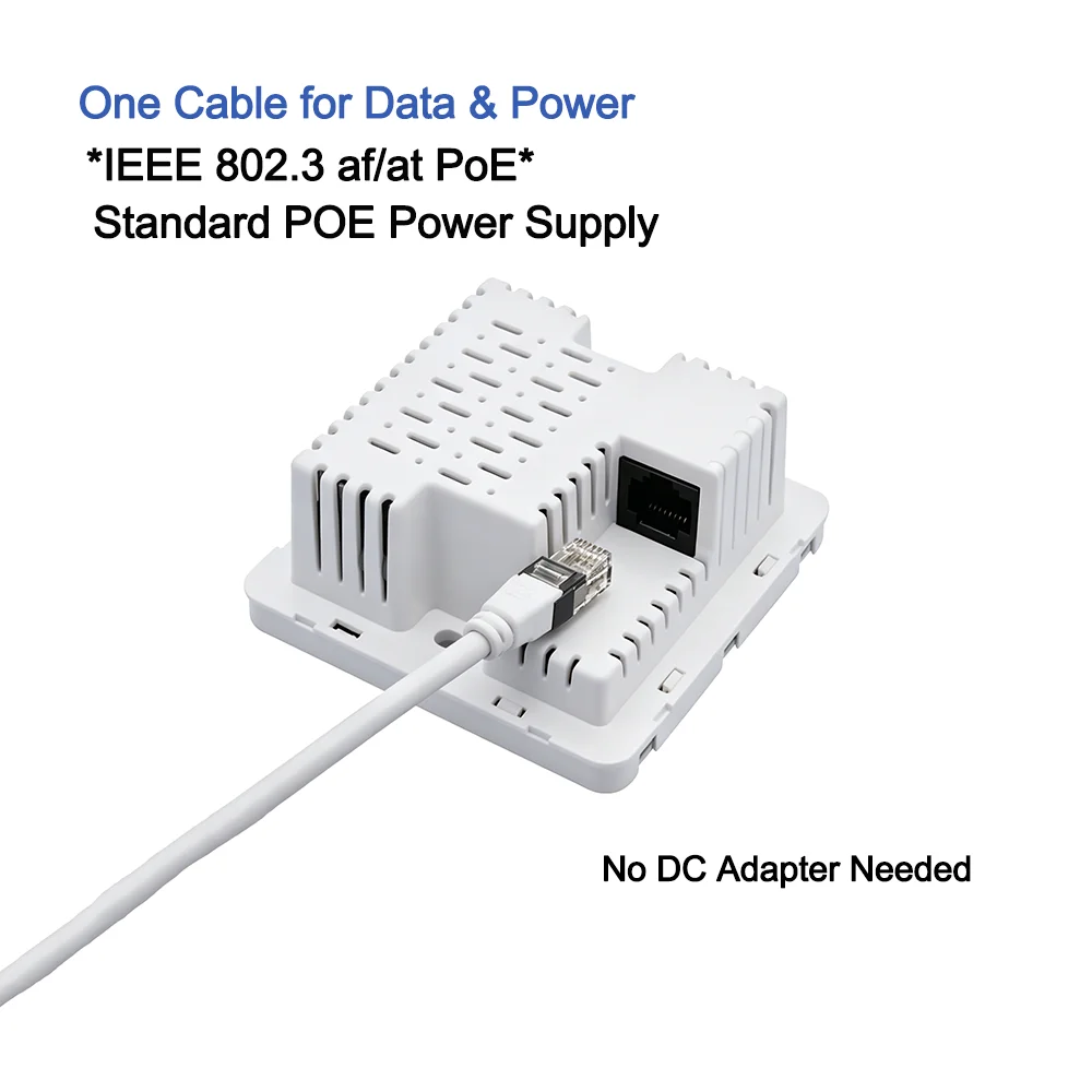 1500Mbps WiFi 6 In-wall AP 2.4GHz&5.8GHz Dual Band Gigabit Access Point 802.11ax RJ45 Port WAN/LAN Router Extender OFDMA MU-MIMO — zdjęcie produktu 5