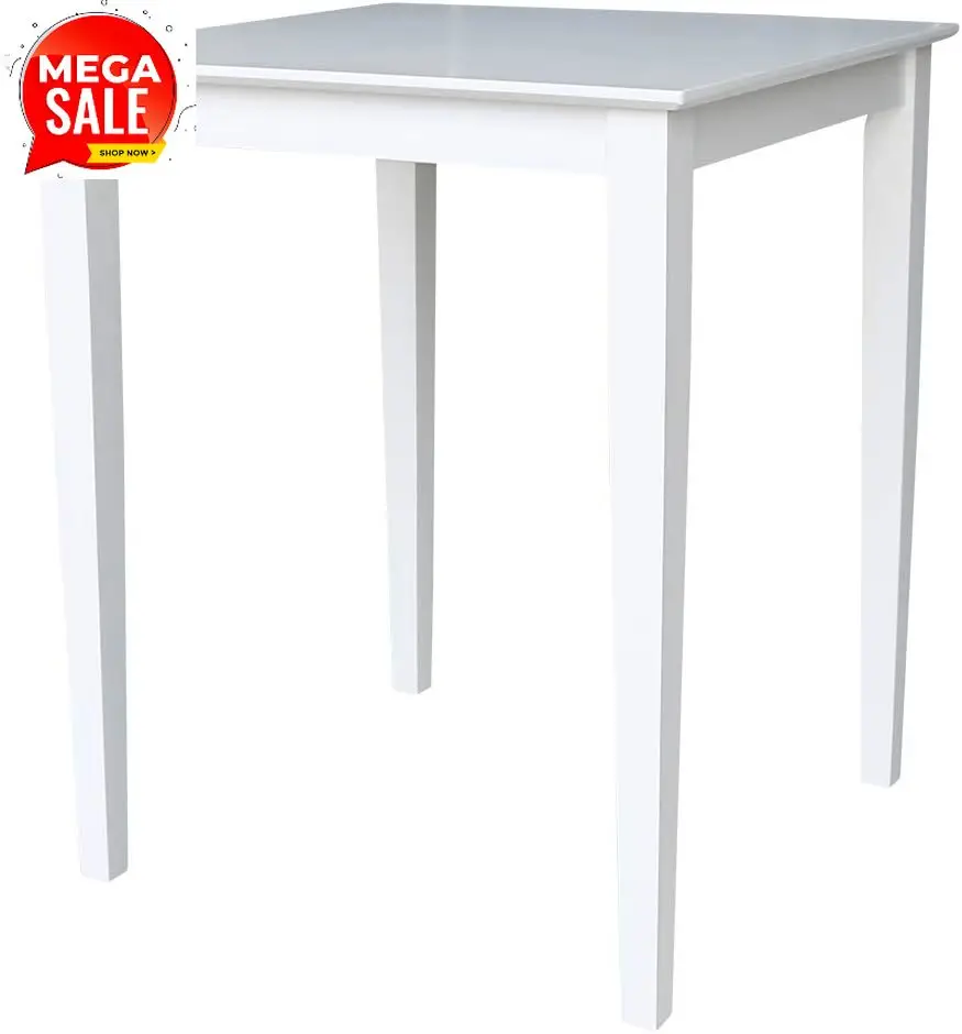 

International Concepts Solid Wood Top Counter Height Dining Table, White