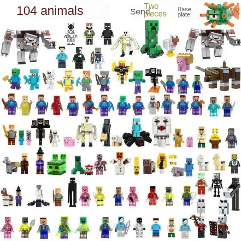 My world compatible LEGO building block sixteen sixteen figurine coolie afraid steve sword birthday gift stickers