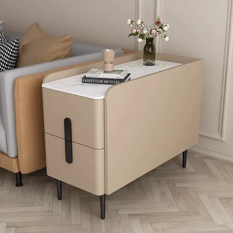 

Luxury online celebrity sofa side cabinet solid wood side several leather coffee table living room