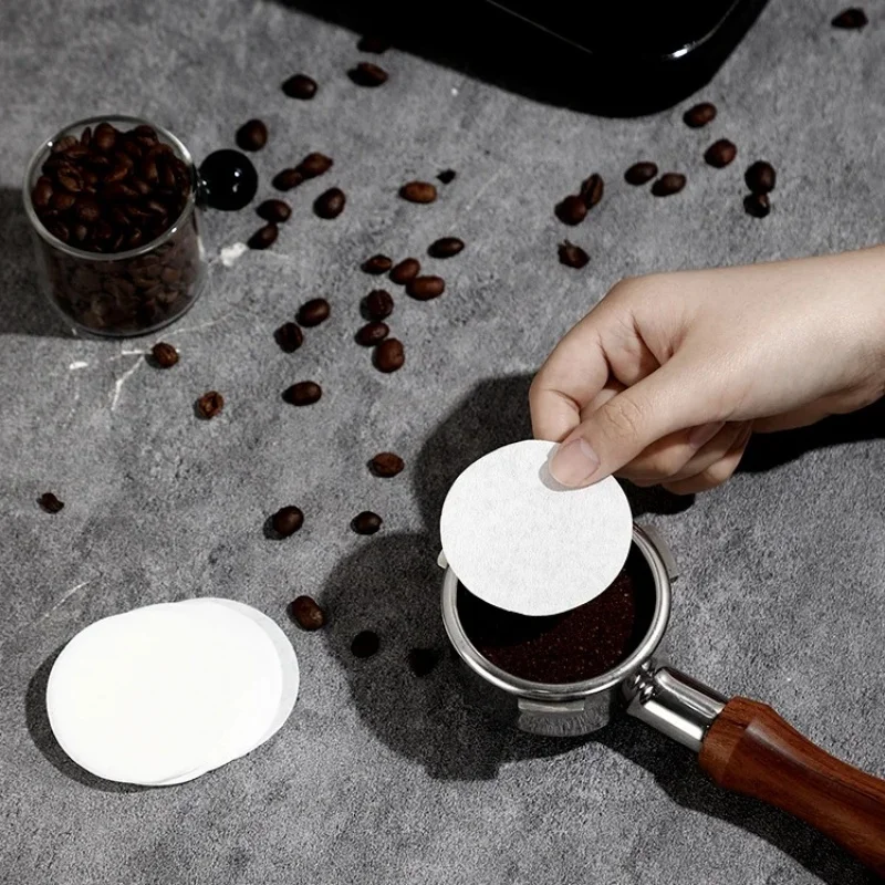 100Pcs Coffee Round Filter Paper Espresso 51/53/58mm Machine Handle Special Secondary Water Filter Paper Cafe Home Coffee Tools