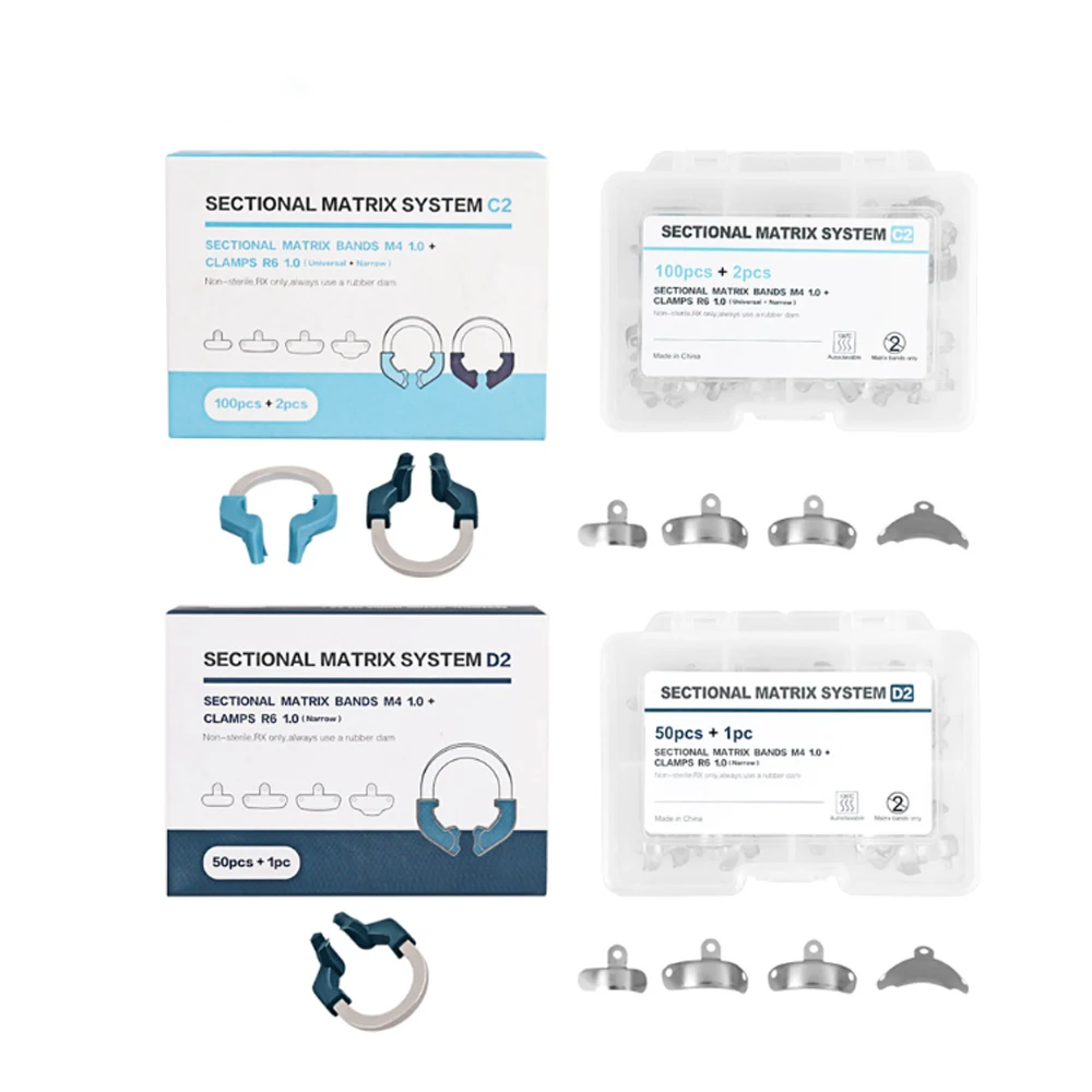 

Набор стоматологических лент и зажимов с фиксаторными кольцами, полная секционная матричная система для комплектов для восстановления зубов