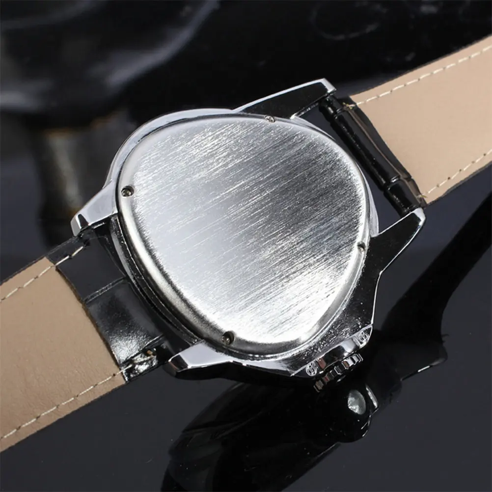 

Men's Business Wrist Watch Black Silver Stainless Steel Band Automatic Mechanical Display Hour Minute Second Mechanical Watch