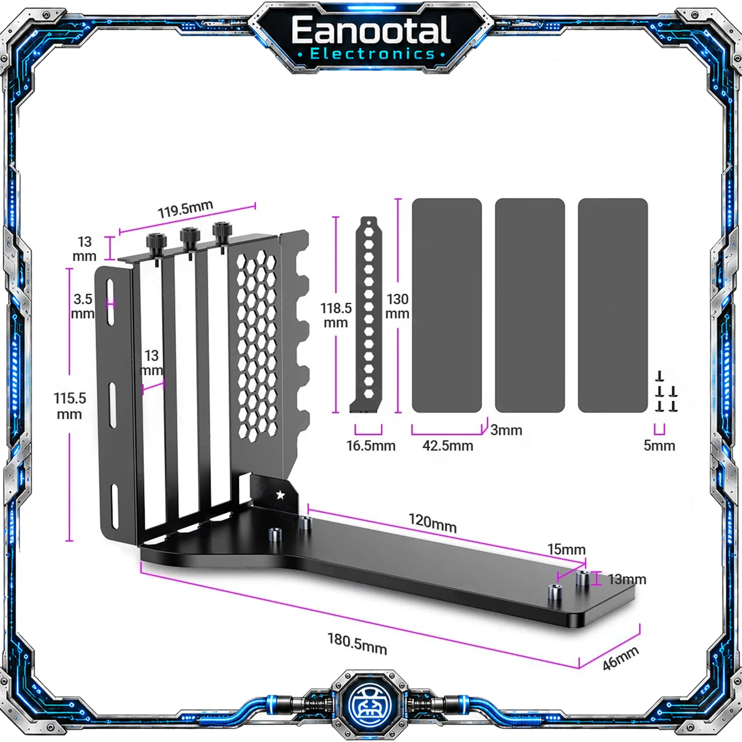 3 Slot Vertical GPU Mount Brac - Pcie Riser Cable review and price