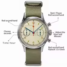 Men's watches 1963 pilot automatic watch 42mm waterproof retro quartz chronograph vintage dress watch - Image 5