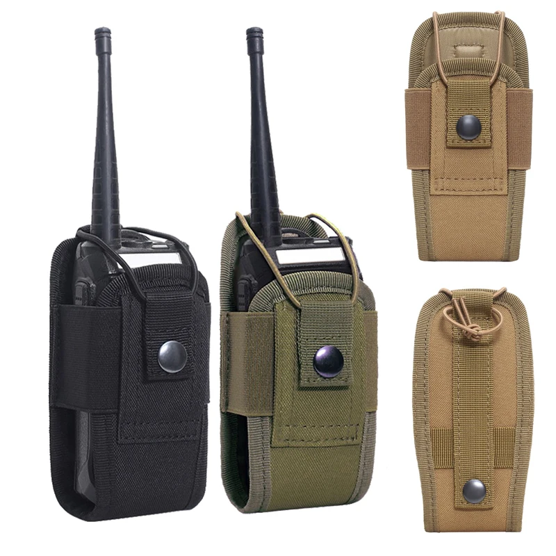 1000D Tactical Walkie Talkie Bag Molle Radio Holder Belt Pouch Interphone Case for Hunting Climbing Camping Outdoor Sports