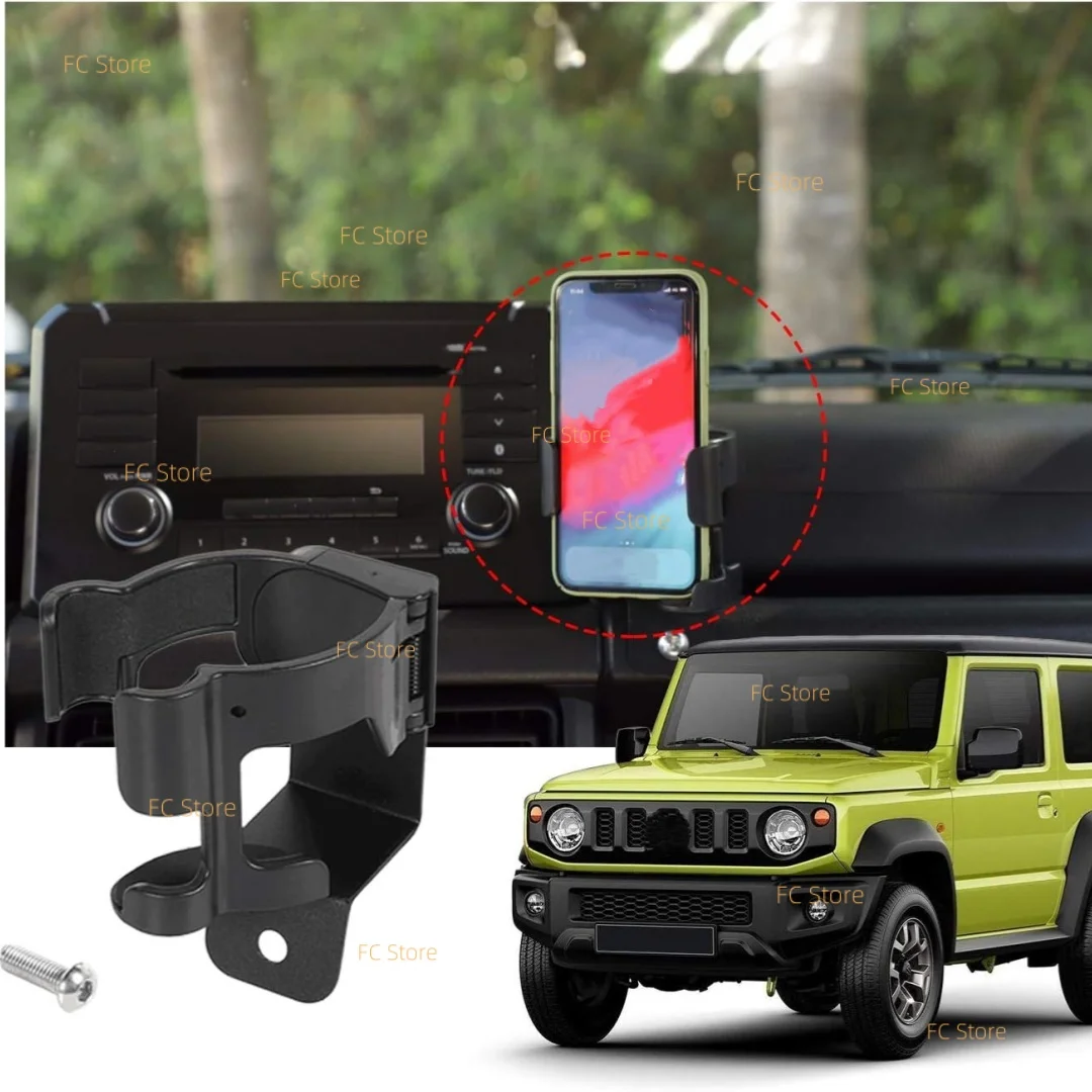 For Jimny JB64 JB74W 2019+ 2 in 1 Cup Holder Phone Mount Car Mount Phone Holder Multifunction Water Cup Drink Stand Bracket