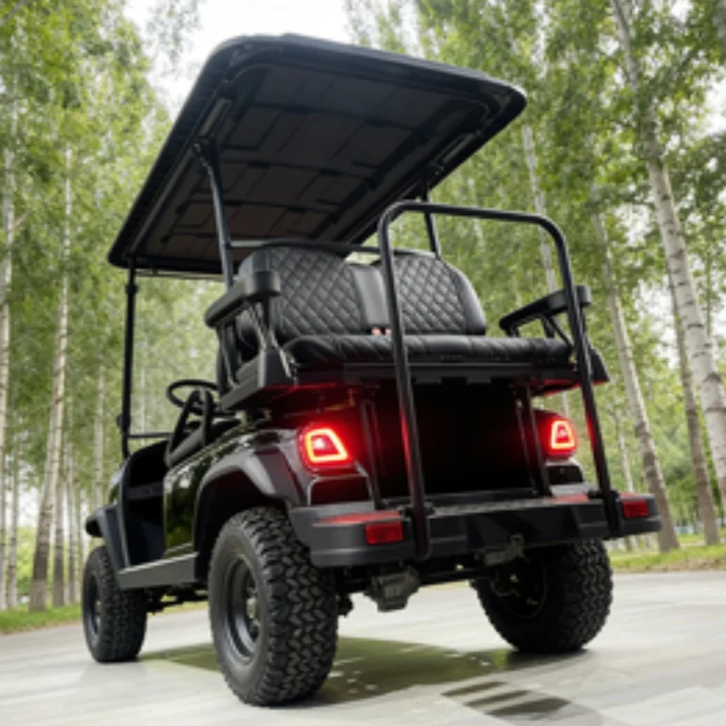Wholesale Luxury 6-Seater Electric Golf Cart Utility Vehicle Luxury Buggy Tire LED Strip With Folding Windshield 14 Inch Tires