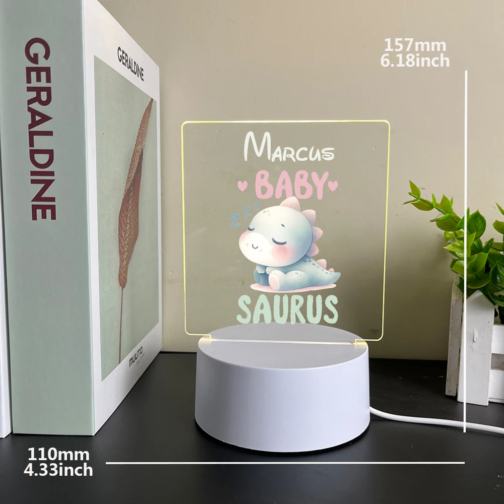 Personalized Custom  Dinosaur Cute  Night Light 3D Illusion Lamp Gift For Kids Decoration Children'S Gift