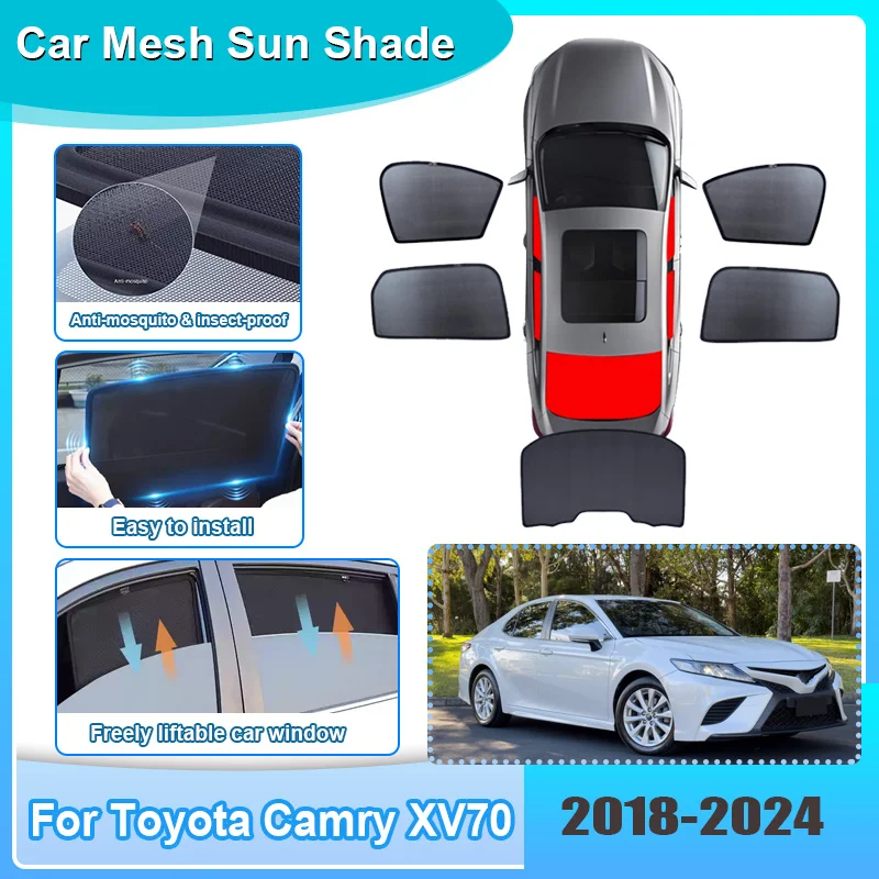

Car Window Sunshade For Toyota Camry XV70 2018-2024 2020 2021 2022 Ventilation Privacy Protection Visor Curtain Car Accessories