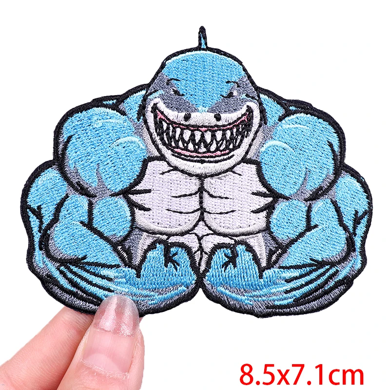 Parche bordado dinosaurio y oso muscular – termoadhesivo para coser - imagen 3