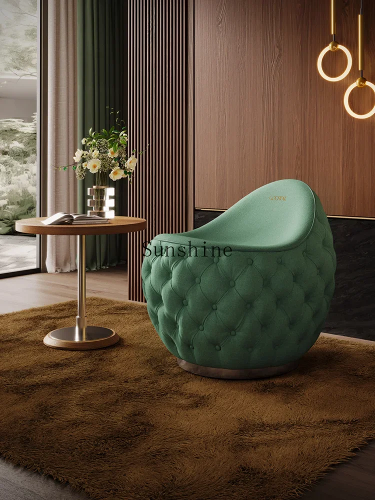 

Chenier fabric casual home size apartment living room balcony design creative egg-shaped single chair FT