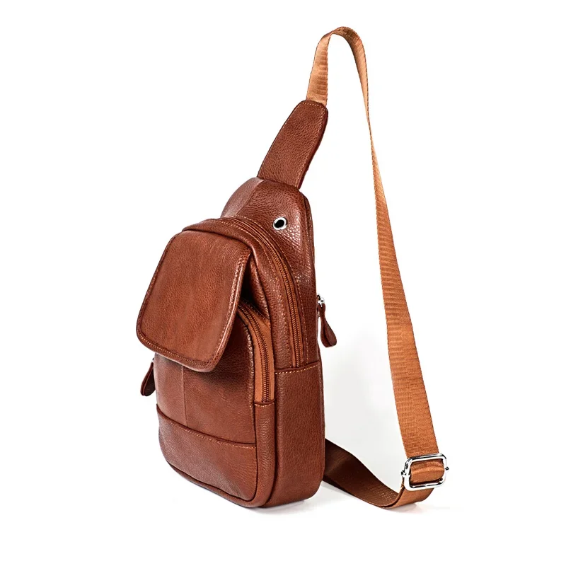 Bolsa de peito de couro chikage crossbody de grande capacidade, leve, mochila esportiva para celular, multifunções, tendência da moda