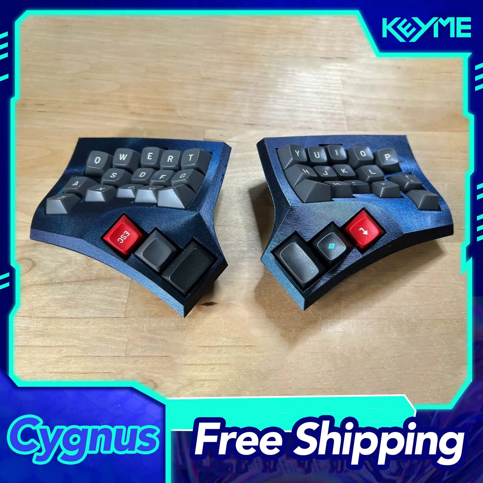 Cygcus Wireless Split Keyboard Kit Hot Swappable MX Switch 1000mAh ZMK PLA Customized Split Keyboards Kit PC Gamer Accessories