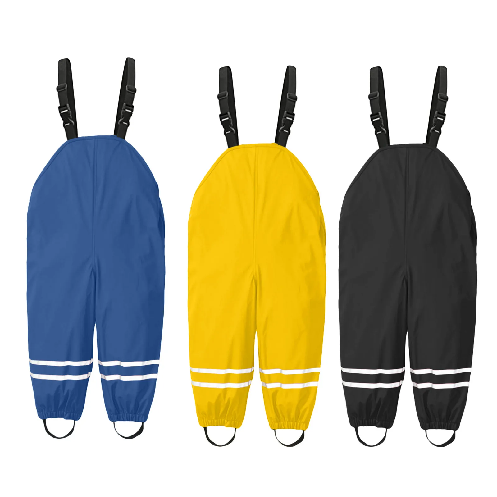 1-7y Boys Girls Suspenders Beach Pants Children Rain Pants Waterproof Ski Pants Windproof Pants Baby Boys Girls Overalls Fashion