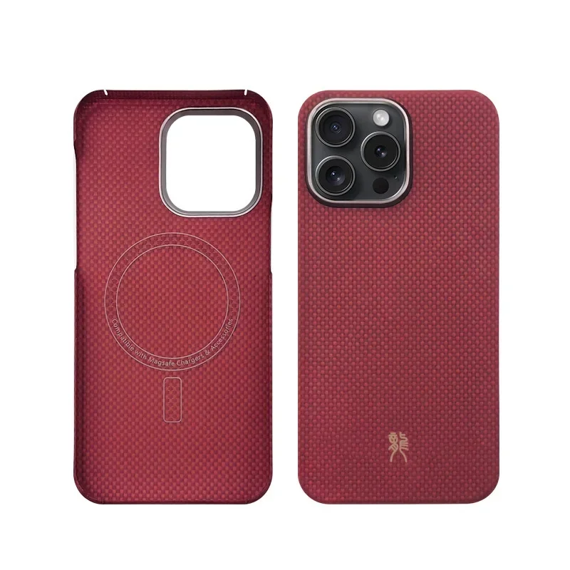 

Чехол для мобильного телефона из кевларового углеродного волокна с магнитной присоской, новый простой национальный ветер, подходит для Apple 15 16 серии