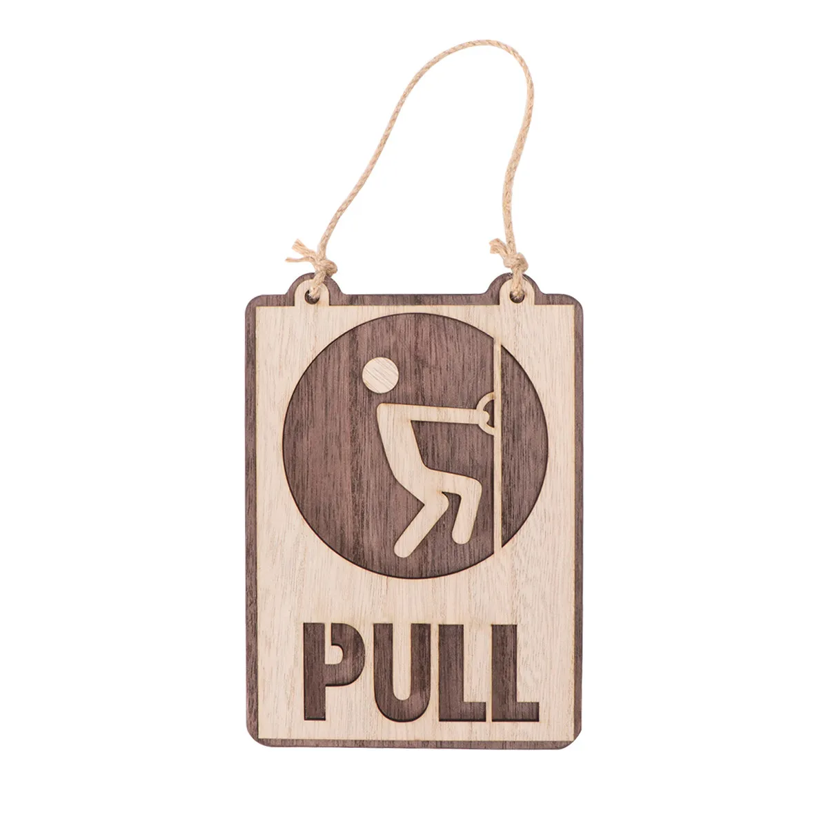1Pcs Wooden Door Sign Push-and-Pull Style Natural Wood Material Easy-Hang Rope for Restaurant Hotel Home Tea Cafe Office