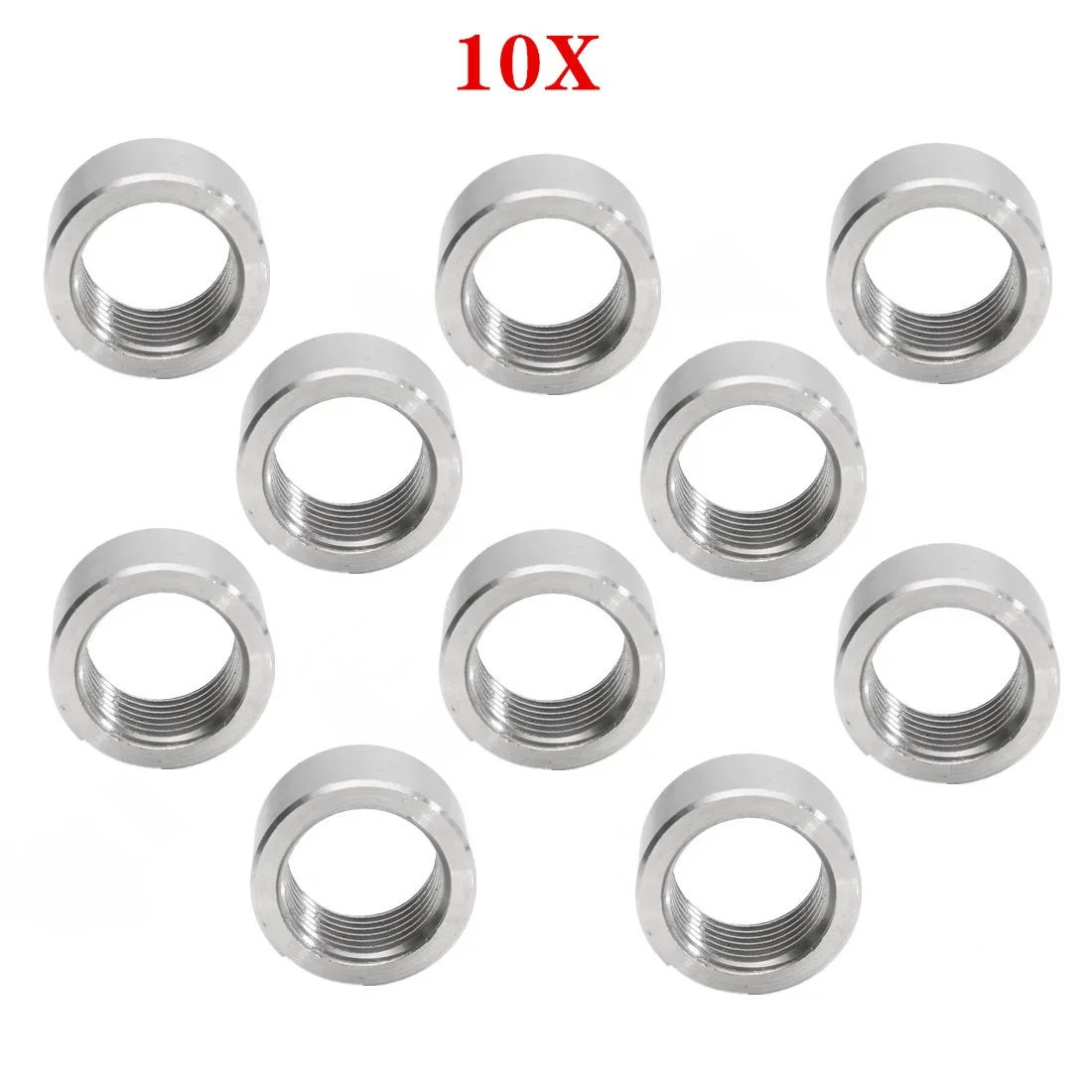 

10Pcs 304 Stainless Steel M18x1.5 Exhaust Weld-On Nut For Lambda Boss O2 Oxygen Sensor