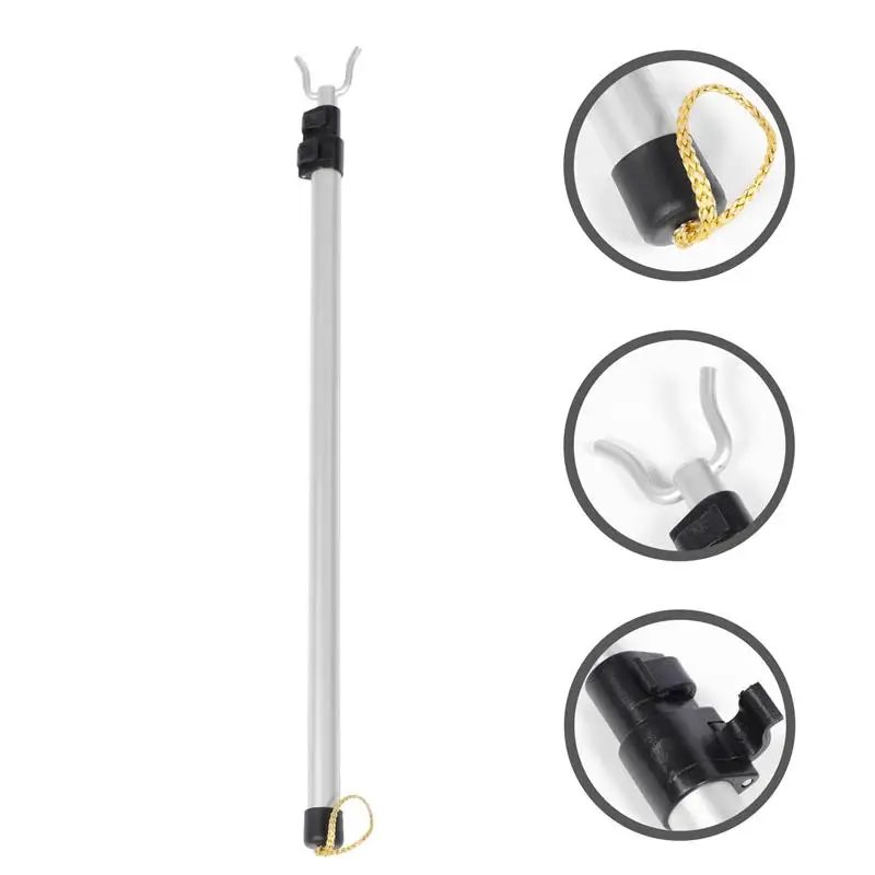 1PC Reach Pole Hook Aluminium Alloy Telescopic Household Clothesline Pole Reacher Extending Clothes Home Wardrobe Poles Fork